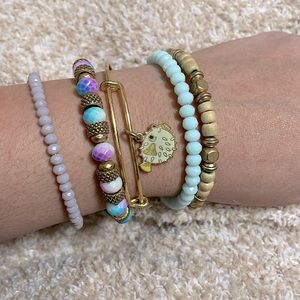 Alex and Ani Pufferfish Bangle Set